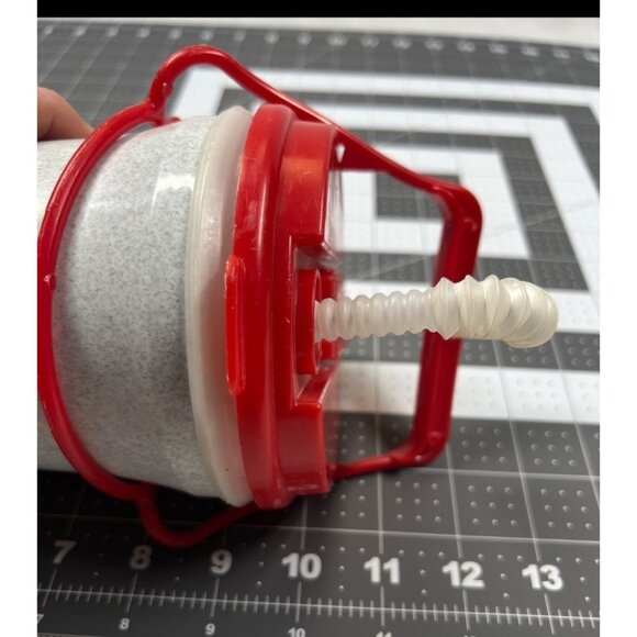 Vintage Coca-Cola Classic Cup With Handle & Straw - Super-Tuff Brand 1980s Colle - Picture 4 of 4